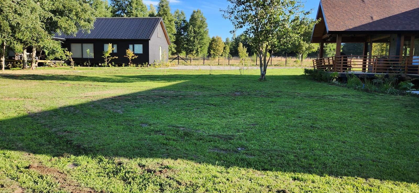 Vista panorámica del jardín terminado en Villarrica