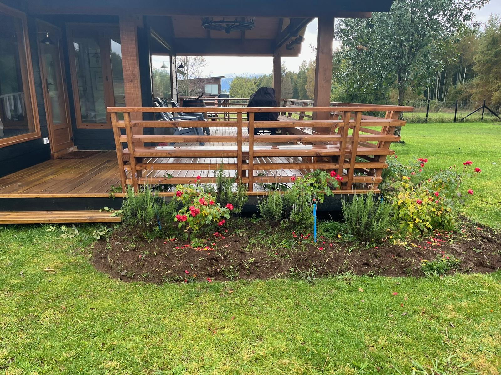 Jardín con sistema de riego automatizado instalado