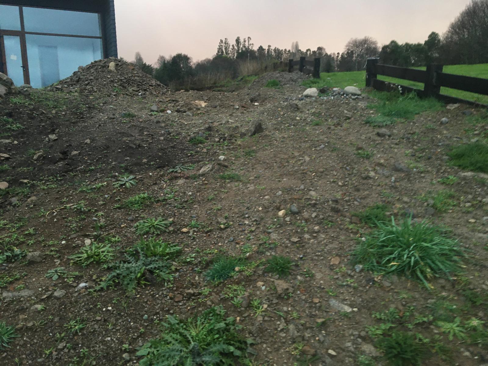 Estado inicial del terreno en Panguipulli antes del proyecto de paisajismo